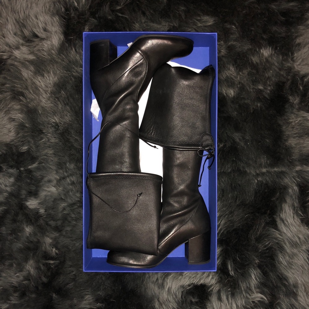 Stuart Weitzman “The Tieland Boot” Black Leather